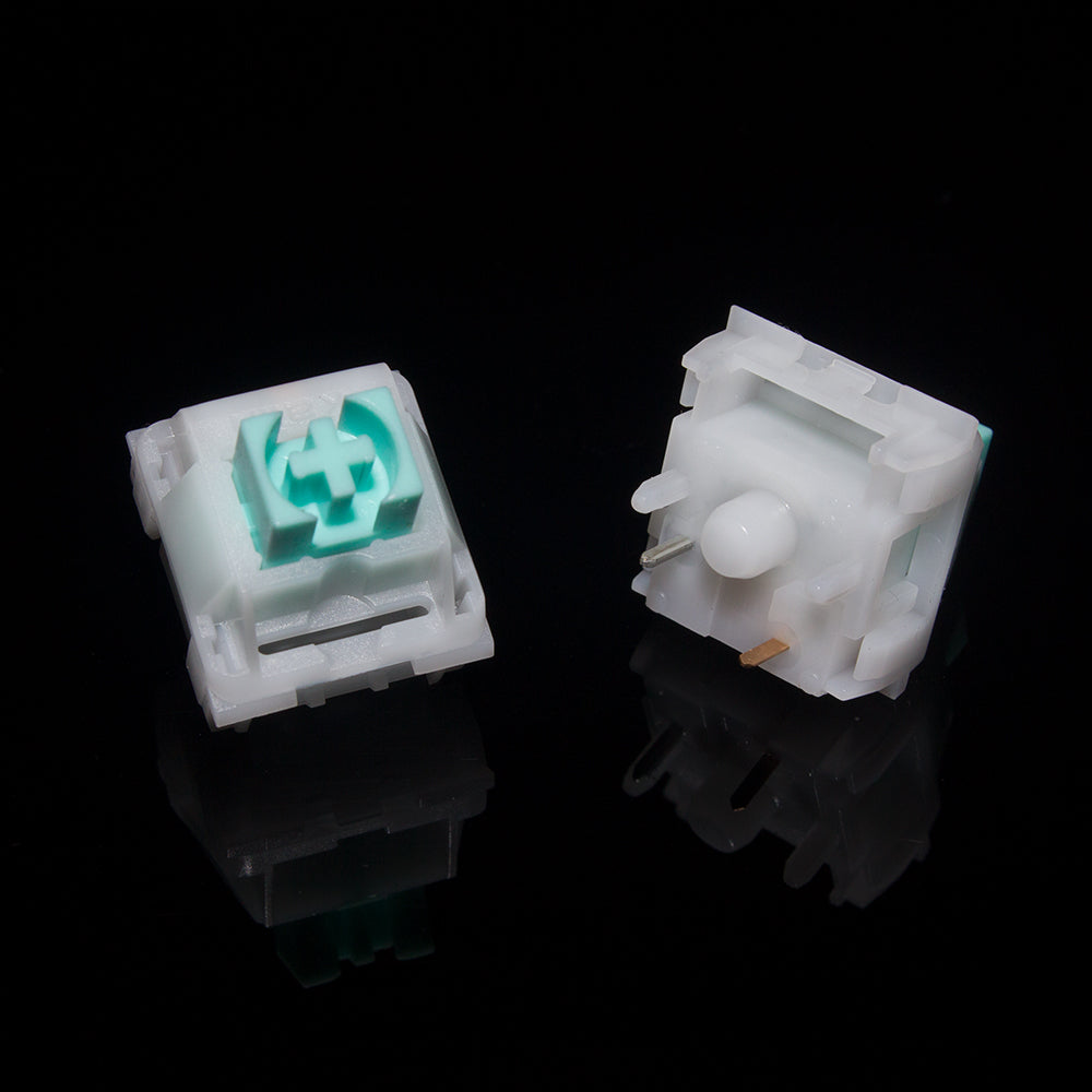 FL·ESPORTS × Kailh cool mint linear keyboard switches white plastic teal accents