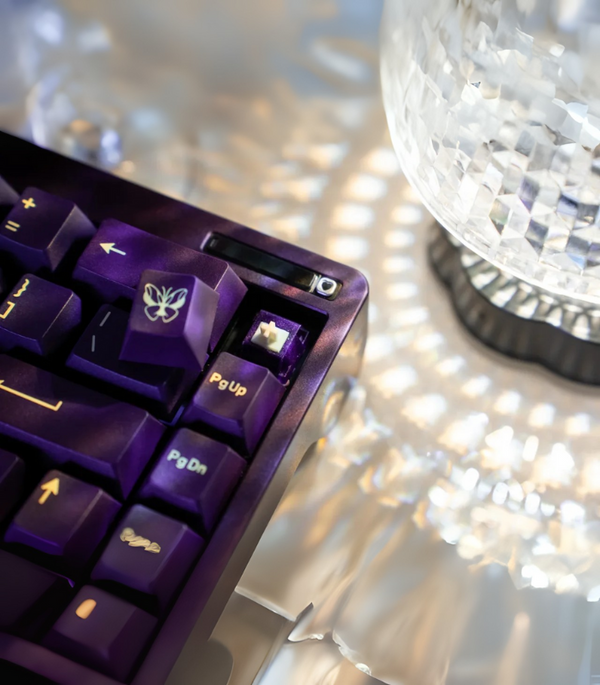 DIYKEY Duhuk Lumia Bitter Tea V2 purple keyboard with butterfly keycap