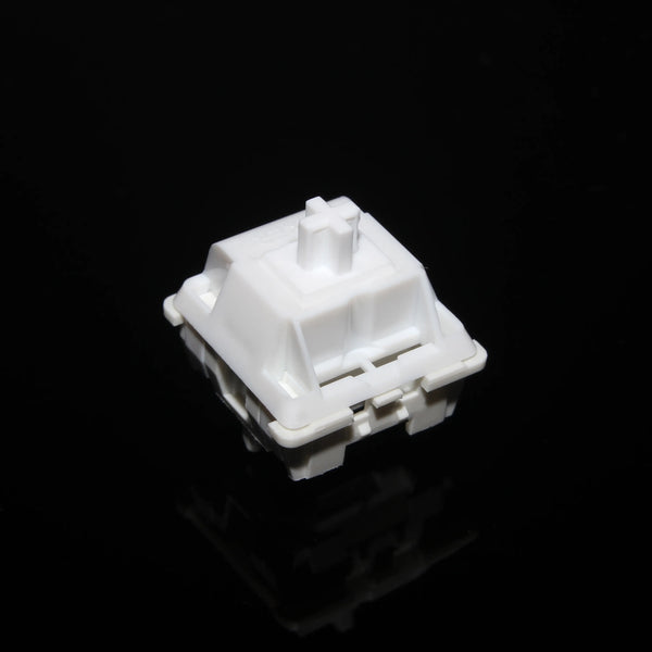 DIYKEY FEKER White Marble V3 Linear Switch with cross stem on black surface