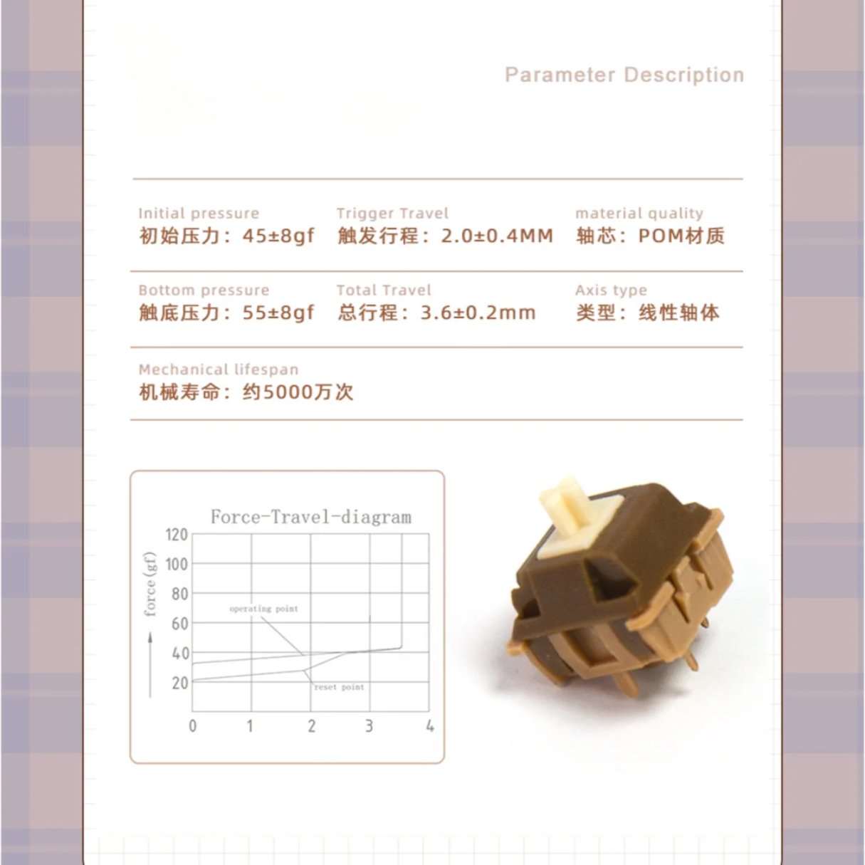 Huano Caramel Latte V2 Linear Switch - DIYKEY