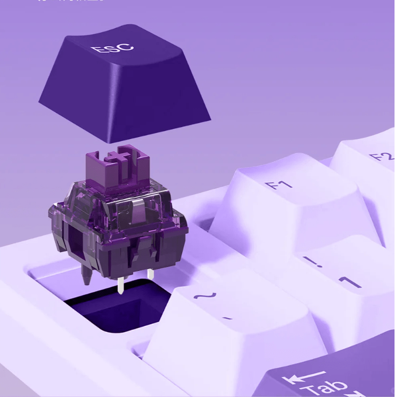 TTC Flaming Purple Linear Switch V2 42G gaming and typing keyboard switches Secondary image