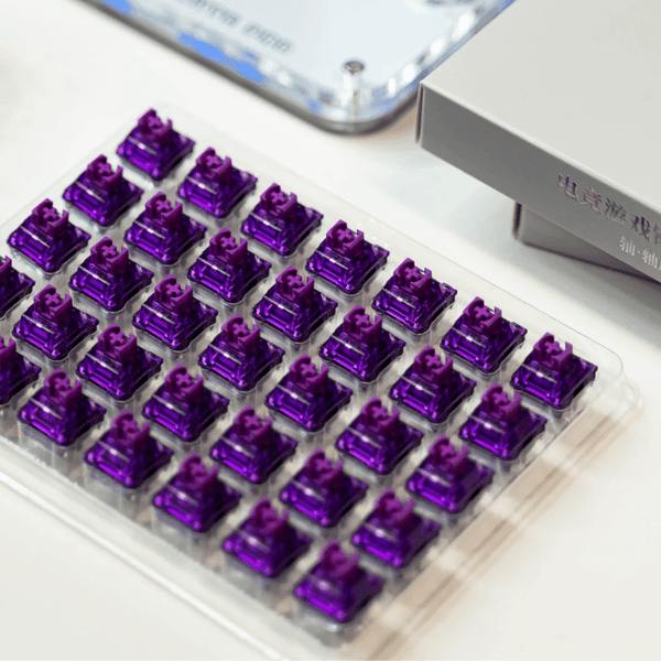 TTC Flaming Purple Linear Switch V2 42G gaming and typing keyboard switches